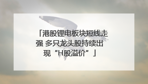 港股锂电板块短线走强 多只龙头股持续出现“H股溢价”