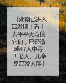 湖南已进入高发期！看上去平平无奇的它们，已经造成47人中毒！老人、儿童是高发人群