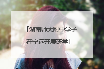 湖南师大附中学子在宁远开展研学