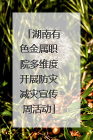 湖南有色金属职院多维度开展防灾减灾宣传周活动