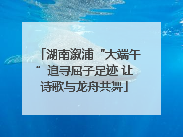 湖南溆浦“大端午”追寻屈子足迹 让诗歌与龙舟共舞