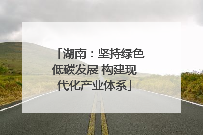 湖南：坚持绿色低碳发展 构建现代化产业体系