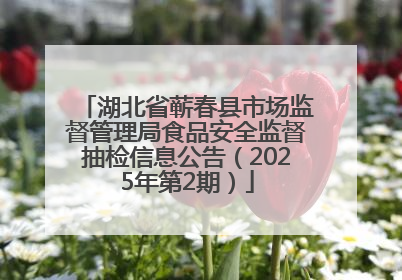 湖北省蕲春县市场监督管理局食品安全监督抽检信息公告（2025年第2期）