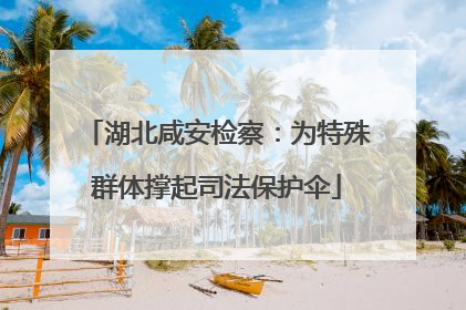 湖北咸安检察：为特殊群体撑起司法保护伞