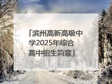 滨州高新高级中学2025年综合高中招生简章