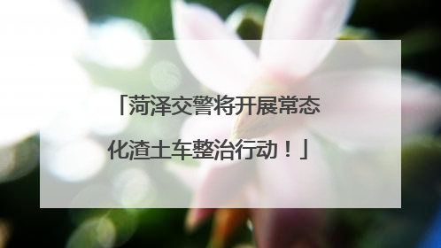 菏泽交警将开展常态化渣土车整治行动！