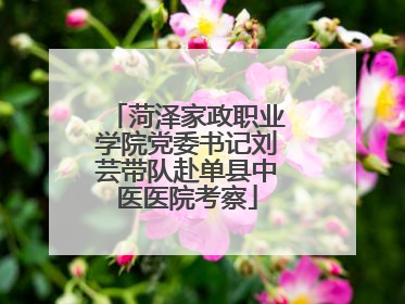 菏泽家政职业学院党委书记刘芸带队赴单县中医医院考察