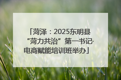 菏泽：2025东明县“菏力共治”第一书记·电商赋能培训班举办