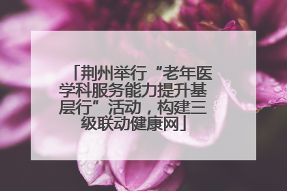 荆州举行“老年医学科服务能力提升基层行”活动，构建三级联动健康网