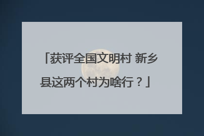 获评全国文明村 新乡县这两个村为啥行？