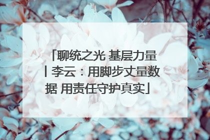聊统之光 基层力量丨李云：用脚步丈量数据 用责任守护真实