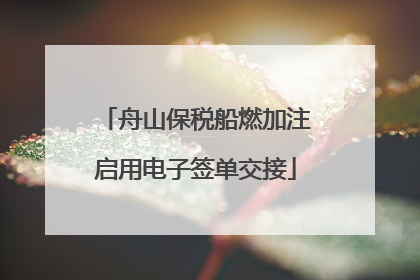 舟山保税船燃加注启用电子签单交接