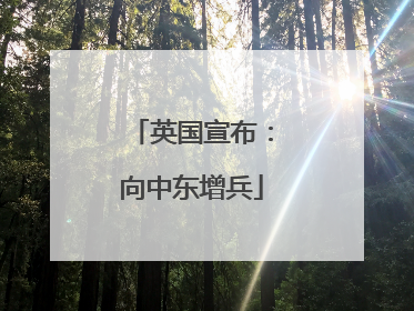英国宣布：向中东增兵
