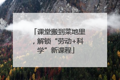 课堂搬到菜地里，解锁“劳动+科学”新课程