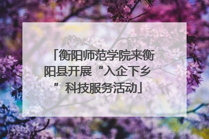 衡阳师范学院来衡阳县开展“入企下乡”科技服务活动