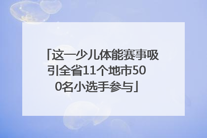 这一少儿体能赛事吸引全省11个地市500名小选手参与