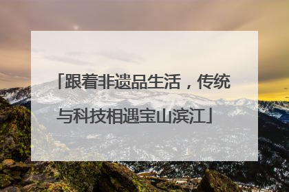 跟着非遗品生活，传统与科技相遇宝山滨江
