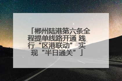 郴州陆港第六条全程提单线路开通 践行“区港联动” 实现“半日通关”