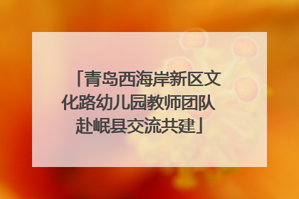 青岛西海岸新区文化路幼儿园教师团队赴岷县交流共建