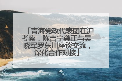 青海党政代表团在沪考察，陈吉宁龚正与吴晓军罗东川座谈交流，深化合作对接