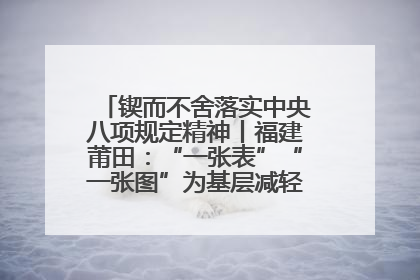 锲而不舍落实中央八项规定精神丨福建莆田：“一张表”“一张图”为基层减轻“数字负担”