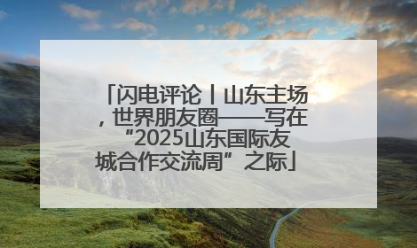 闪电评论丨山东主场，世界朋友圈——写在“2025山东国际友城合作交流周”之际