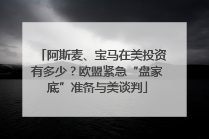 阿斯麦、宝马在美投资有多少？欧盟紧急“盘家底”准备与美谈判