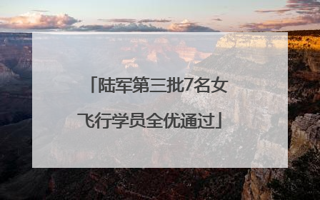 陆军第三批7名女飞行学员全优通过