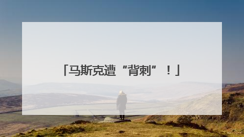马斯克遭“背刺”！
