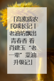 高素质农民成长记丨老油坊飘出青春香 看肖建玉“老一辈”菜油升级记