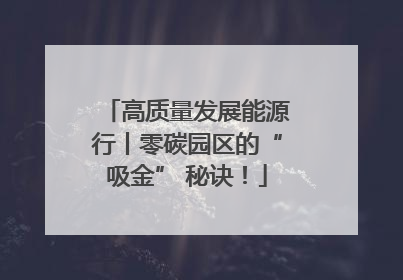 高质量发展能源行丨零碳园区的“吸金” 秘诀！