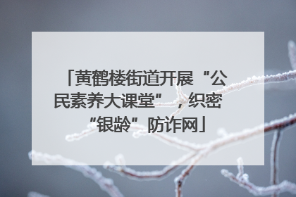黄鹤楼街道开展“公民素养大课堂”，织密“银龄”防诈网