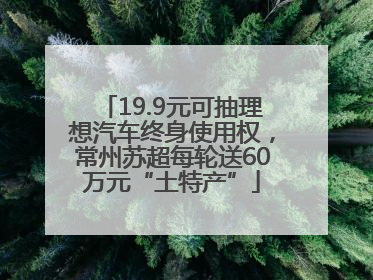 19.9元可抽理想汽车终身使用权，常州苏超每轮送60万元“土特产”
