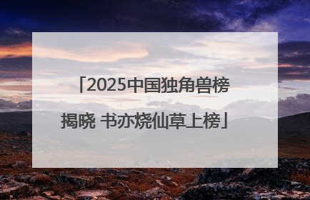 2025中国独角兽榜揭晓 书亦烧仙草上榜