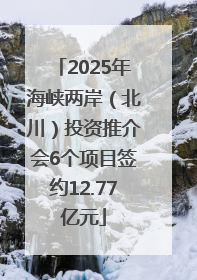 2025年海峡两岸（北川）投资推介会6个项目签约12.77亿元