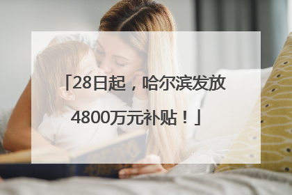 28日起，哈尔滨发放4800万元补贴！