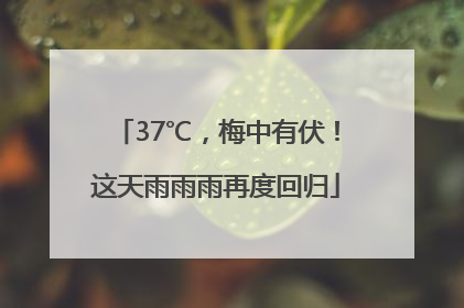 37℃，梅中有伏！这天雨雨雨再度回归