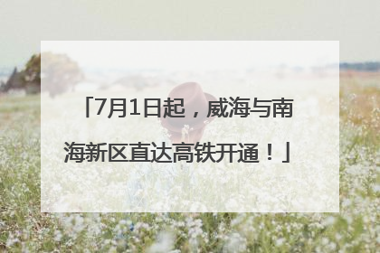 7月1日起，威海与南海新区直达高铁开通！
