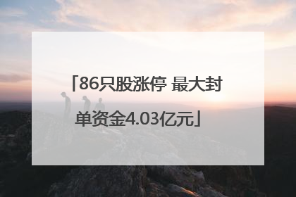 86只股涨停 最大封单资金4.03亿元