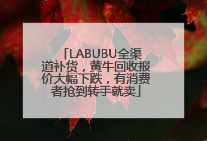 LABUBU全渠道补货，黄牛回收报价大幅下跌，有消费者抢到转手就卖